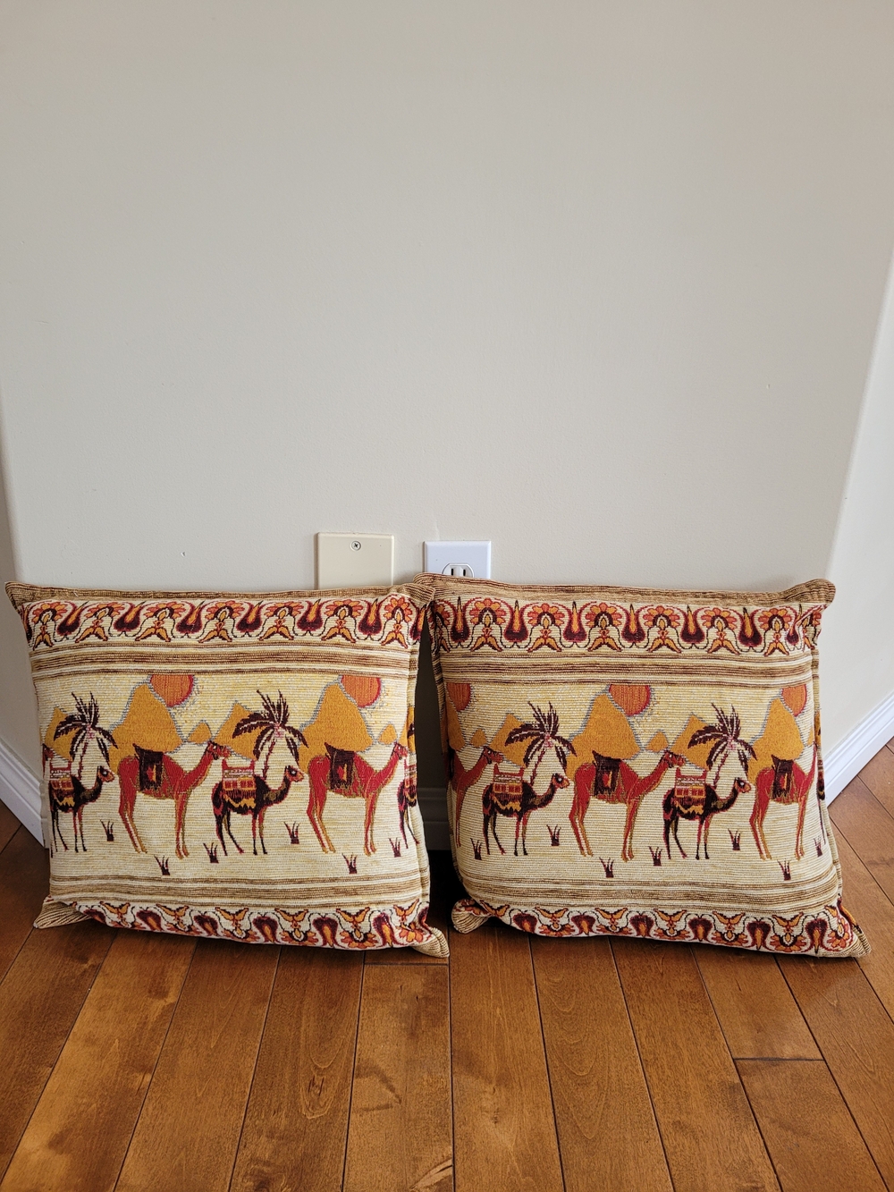 Two Brand New Vintage Turkish Tapestry Pillows
